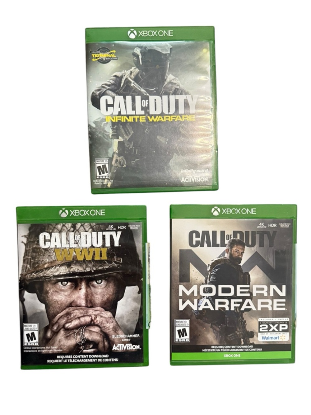 Call of Duty Xbox One Game Lot - Modern Warfare, WWII, Infinite Warfare